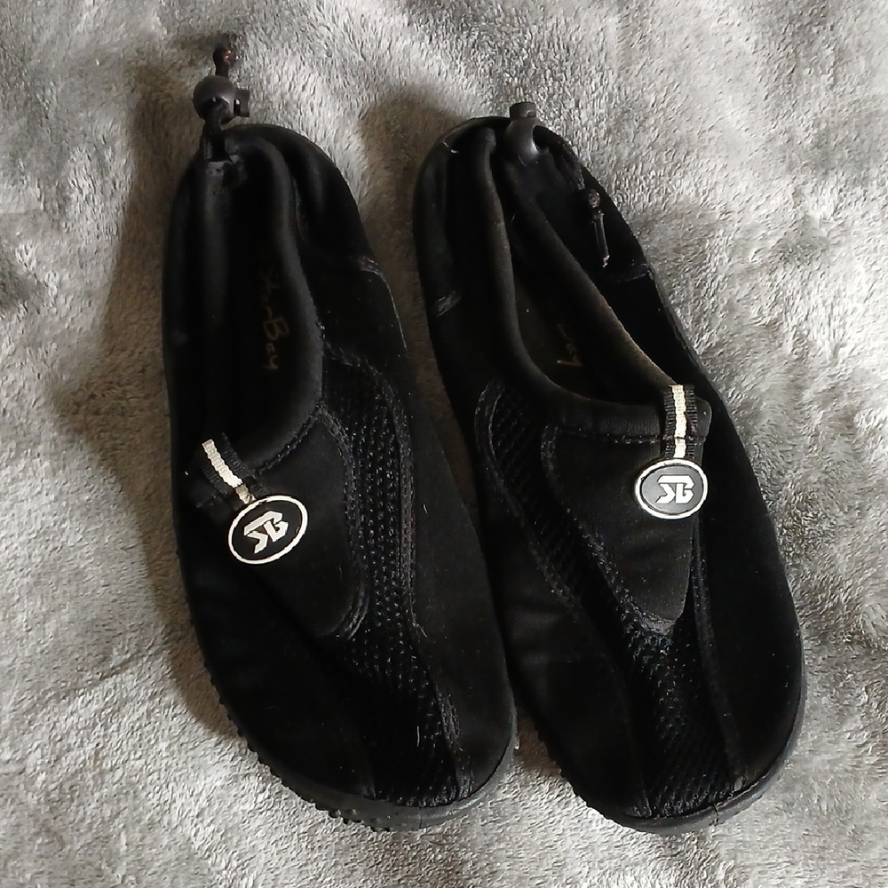 Black Slip-On Shoes with Logo